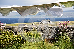 Laundry hang to dry in Aran islands, Ireland