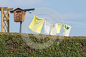 Laundry hanging to dry