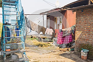 Laundry hanging to dry in Srinagar