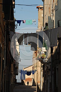 Laundry hung out to dry in Venice