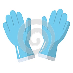 Laundry and kitchen cleaning gloves icon vector illustration, dishwashing glove in flat design style