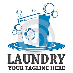 Laundry logo template design
