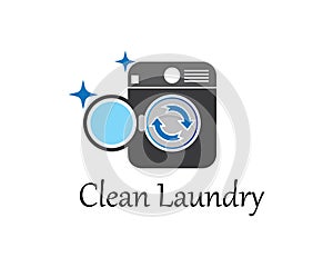 Laundry logo vector icon template