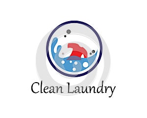 Laundry logo vector icon template