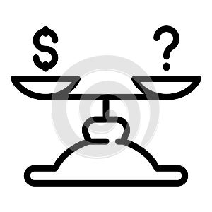 Laundry money balance icon, outline style