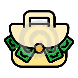 Laundry money briefcase icon vector flat