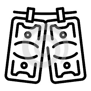 Laundry money extortion icon, outline style