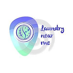 Laundry near me. Concept template logo for eco efficiency busine