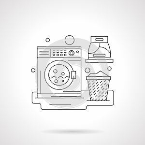 A laundry room detailed line illustration