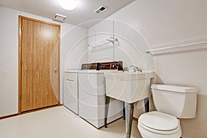 Laundry room interior in old house
