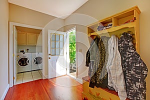 Laundry room with mud room.