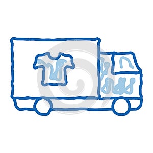 Laundry Service Delivery doodle icon hand drawn illustration