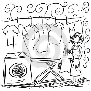Laundry Service Drawing