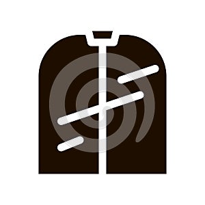 Laundry Service Suit In Covering Vector Line Icon