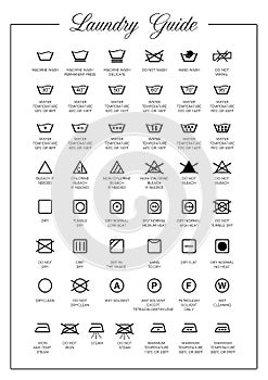 Laundry symbols and icons set vector