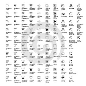 Laundry symbols Vector, Eps, Logo, Icon, Silhouette Illustration by crafteroks for different uses. Visit my website at https://cra