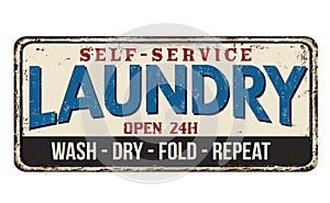 Laundry vintage metal sign