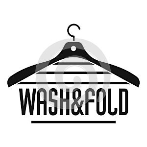 Laundry wash and fold hanger logo, simple style