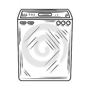 Laundry washer machine clothes line style icon