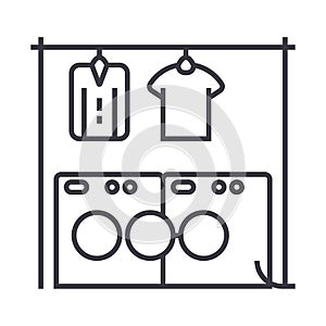 Laundry,washhouse vector line icon, sign, illustration on background, editable strokes photo