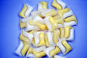 Laundry washing detergent capsules.
