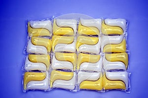 Laundry washing detergent capsules.