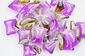 Laundry washing detergent capsules.