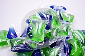 Laundry washing detergent capsules.