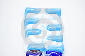 Laundry washing detergent capsules.