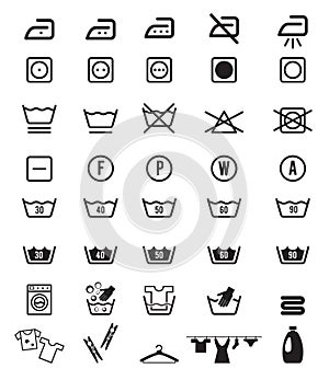 Laundry Washing Instruction Icon Symbols