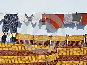 Laundry on a washing line in Morocco