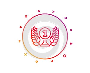 Laureate award line icon. Winner prize sign. Vector