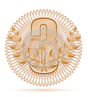 Laureate wreath winner sport bronze stock vector illustration photo