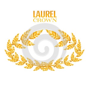 Laurel Crown. Greek Wreath With Golden Leaves. Vector Illustration