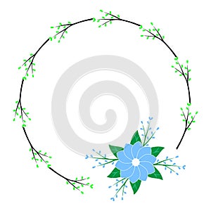 Laurel Frame, Art Brush, Leave with flower in circle