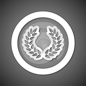 Laurel icon, Lorbeerkranz schwarz, Laurel wreath