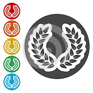 Laurel icon, Lorbeerkranz schwarz, Laurel wreath
