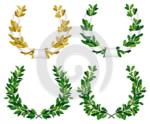 Laurel and oak wreaths