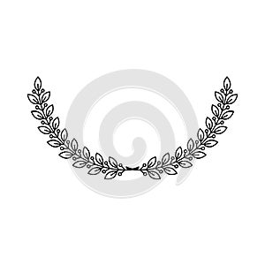 Laurel Wreath floral ancient emblem. Heraldic vector design elem