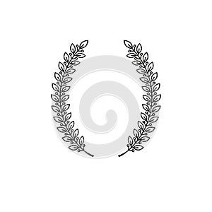 Laurel Wreath floral ancient emblem. Heraldic vector design elem