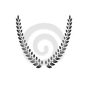 Laurel Wreath floral emblem created in V shape. Heraldic Coat of