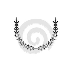 Laurel Wreath floral emblem. Heraldic Coat of Arms decorative lo