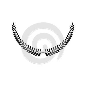 Laurel Wreath floral emblem. Heraldic Coat of Arms decorative logo isolated vector