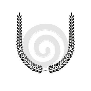 Laurel Wreath floral emblem. Heraldic Coat of Arms decorative logo isolated vector