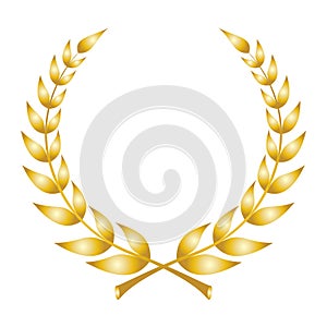 Laurel wreath icon. Emblem made of laurel branches