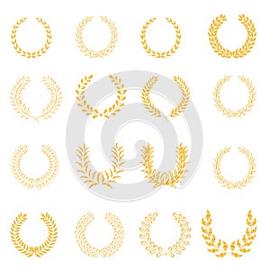 Laurel wreath icons set