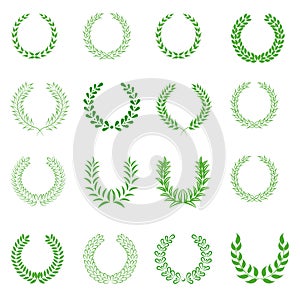 Laurel wreath icons set