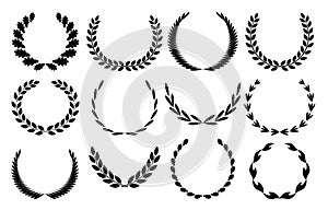 Laurel wreath logo. Isolated laurel wreath on white background