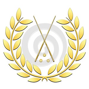 Laurel wreath sport billiard on a white background photo