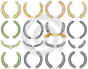 Laurel wreath vector set illustration